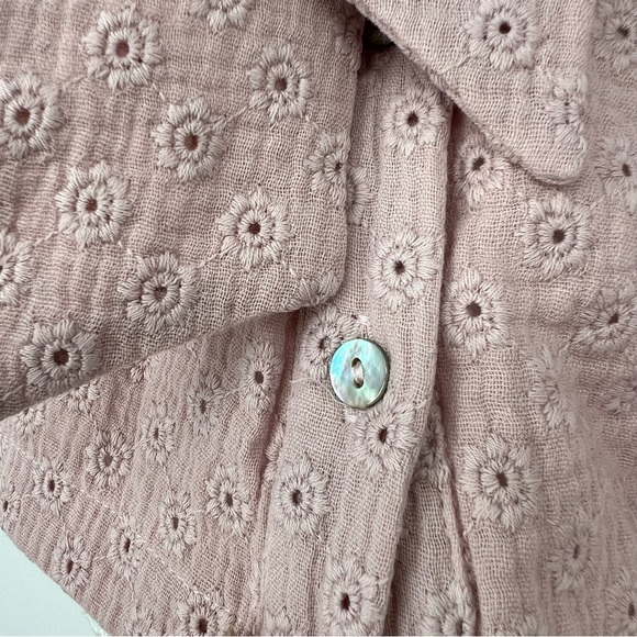 COCO AU LAIT British Embroidery Tie Collar Short Puff Sleeve Dress 2Y - Picture 4 of 7